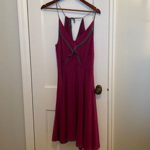 Anthropologie fuchsia silk dress 0